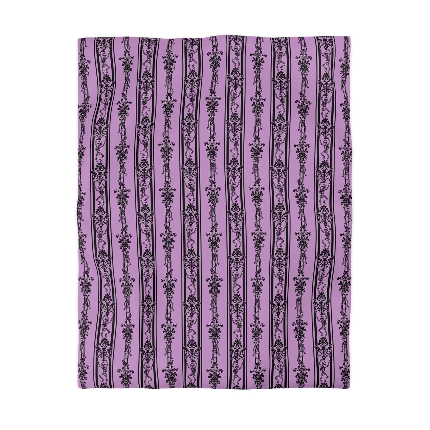 Baroque Dancing Skeleton Duvet Cover - Pink