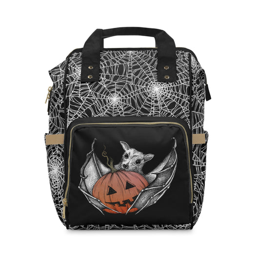 Halloween Baby Bat Multifunctional Diaper Backpack - Red Finch Creations