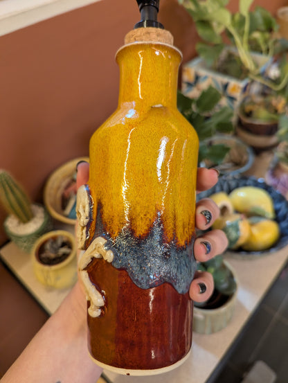 Handmade Skull & Crossbones Ceramic Dispenser – Gothic Apothecary Soap Bottle