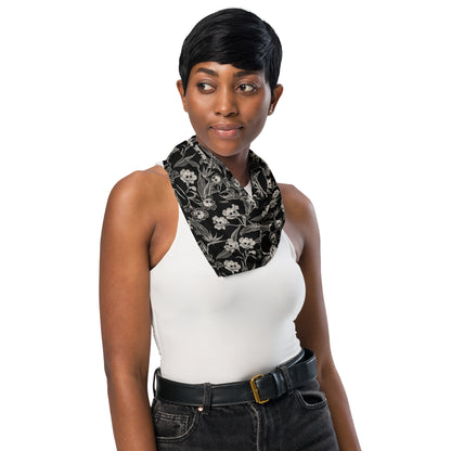 Gothic Floral Skull Bandana - Red Finch Creations