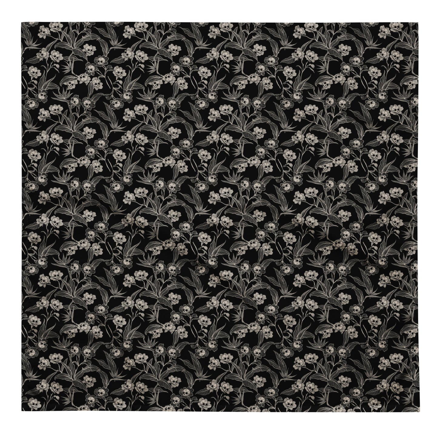 Gothic Floral Skull Bandana - Red Finch Creations