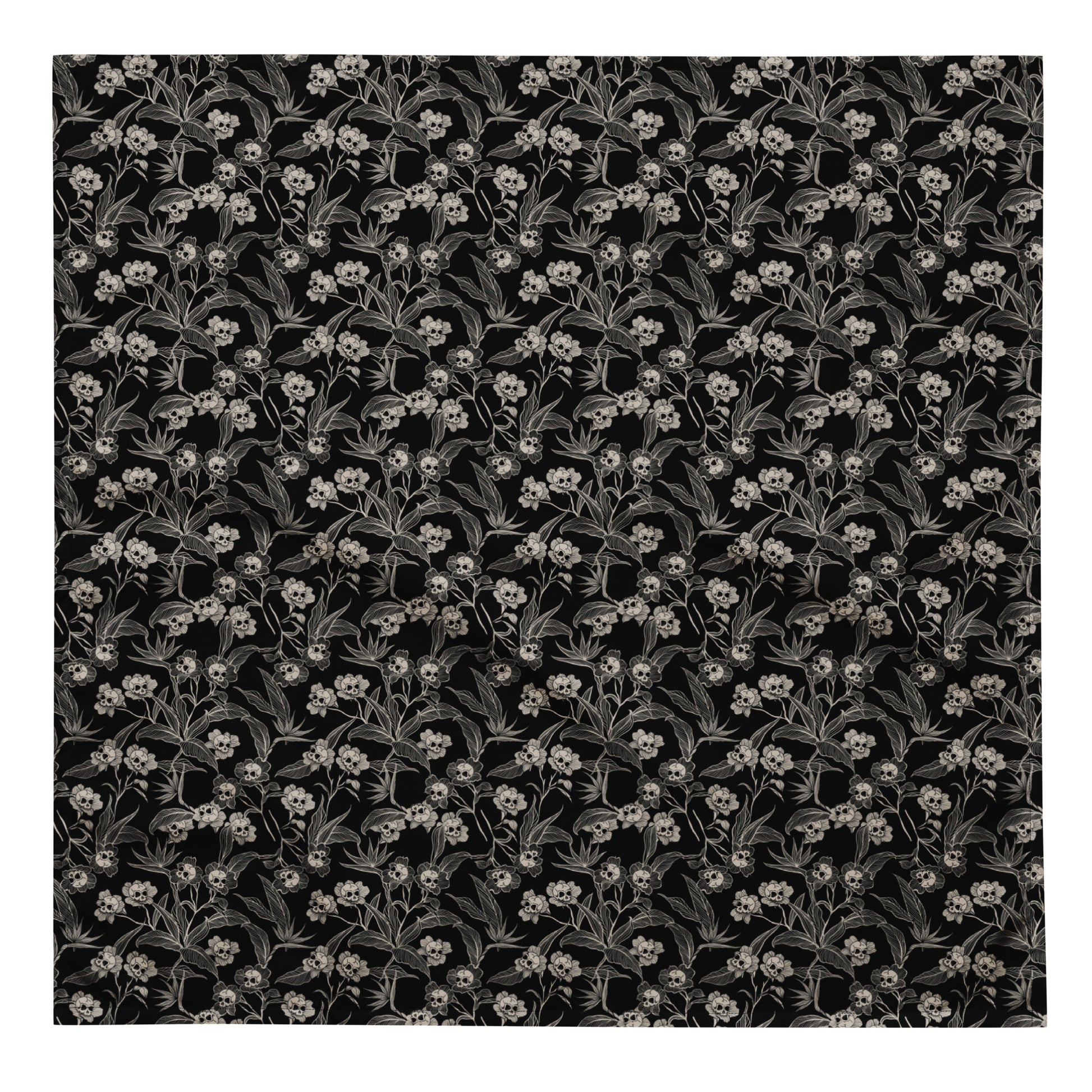 Gothic Floral Skull Bandana - Red Finch Creations