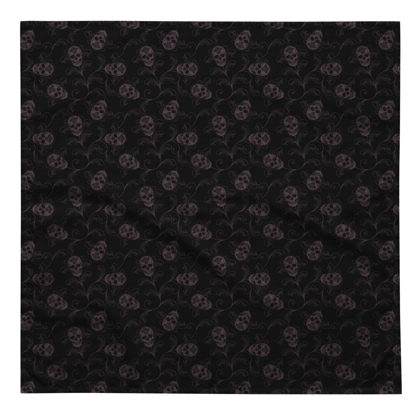 Dark Academia Skull Bandana - Black + Eggplant - Red Finch Creations