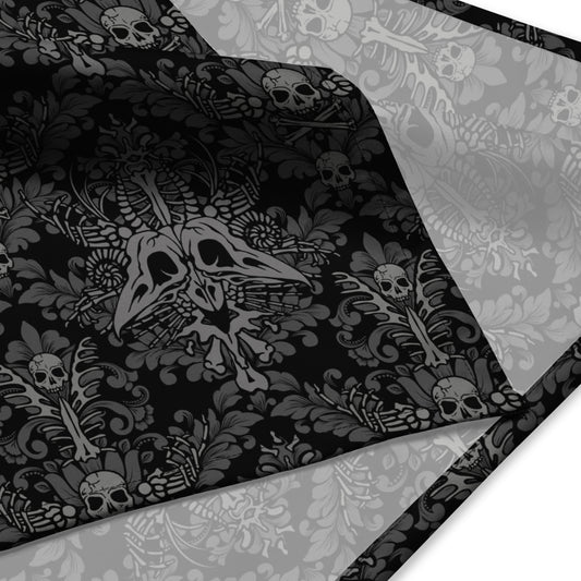 Dark Damask Bones Bandana - Black - Red Finch Creations