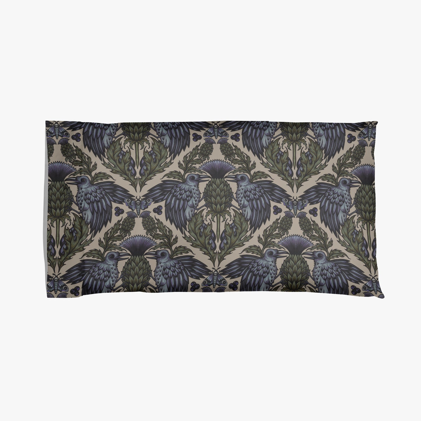 Art Nouveau Raven Thistle Duvet Cover - Multi-Color