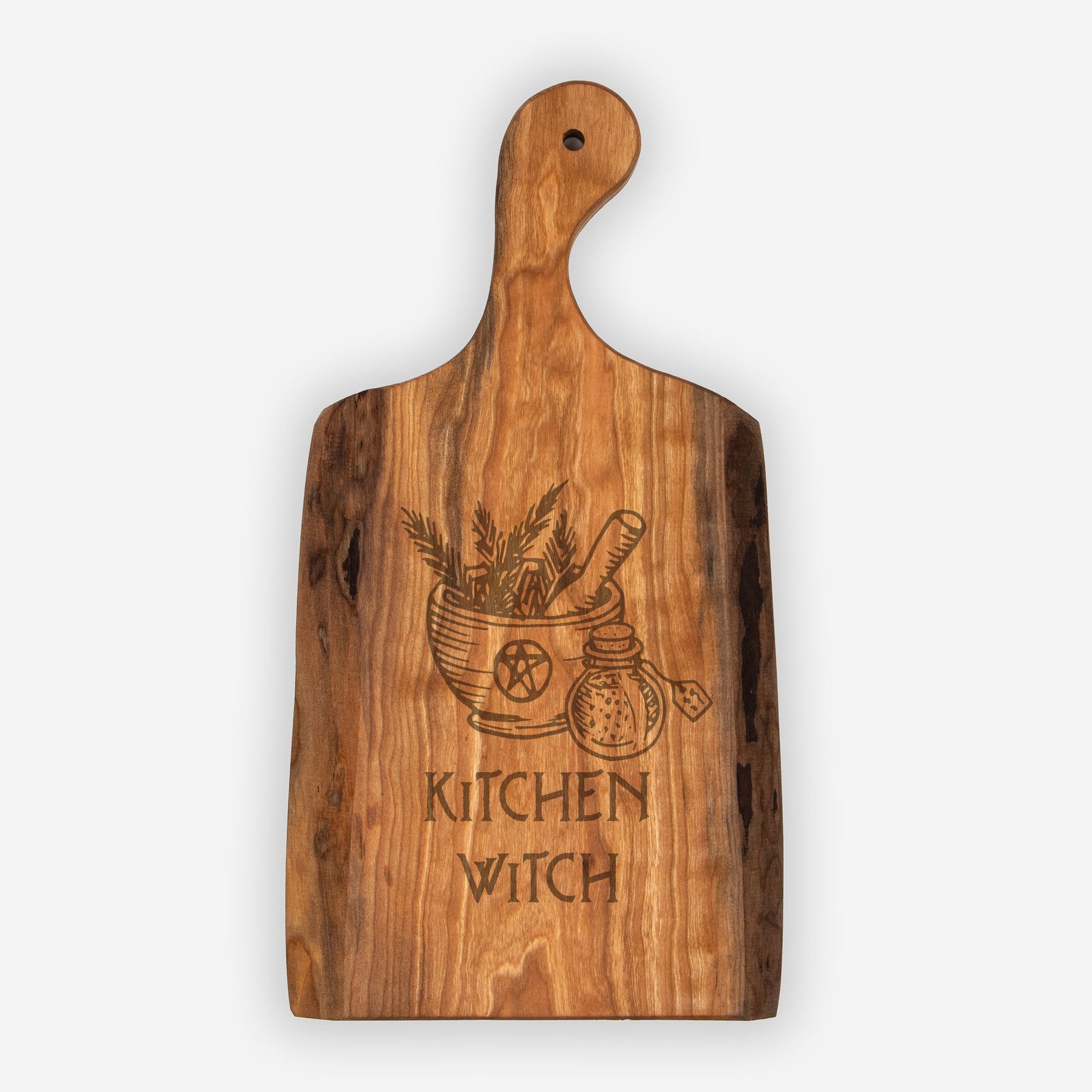 Kitchen Witch Rustic Cherry Wood Serving Board - Red Finch Creations