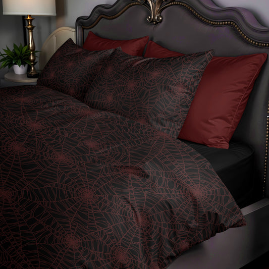 Red Spider Web 3-Piece Bedding Set