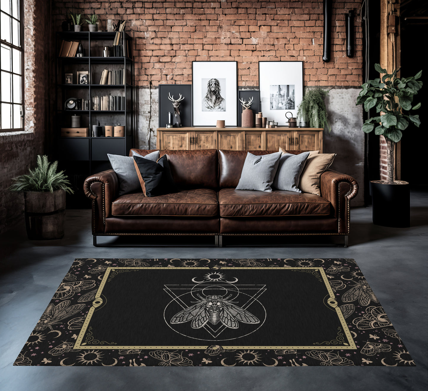 Occult Cicada Indoor/Outdoor Area Rug - Red Finch Creations