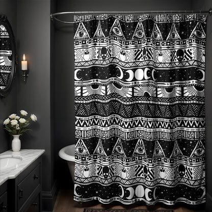 Gothic Tribal Witch Shower Curtain