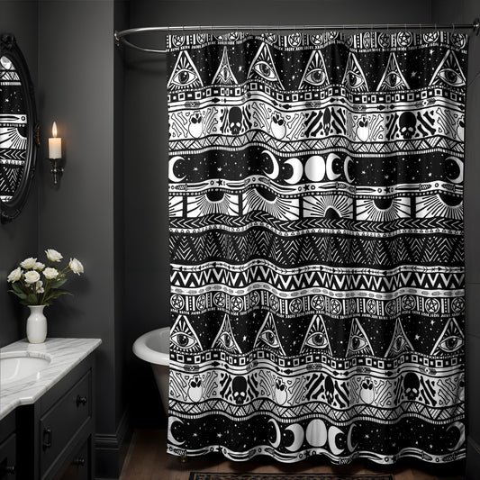 Gothic Tribal Witch Shower Curtain