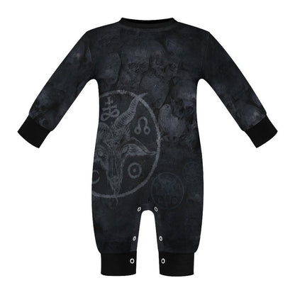 Occult Baphomet Long Sleeve Baby Romper - Red Finch Creations