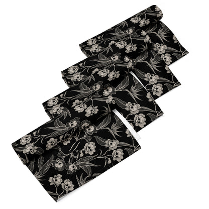 Gothic Floral Cloth Napkins - 4pc - Red Finch Creations