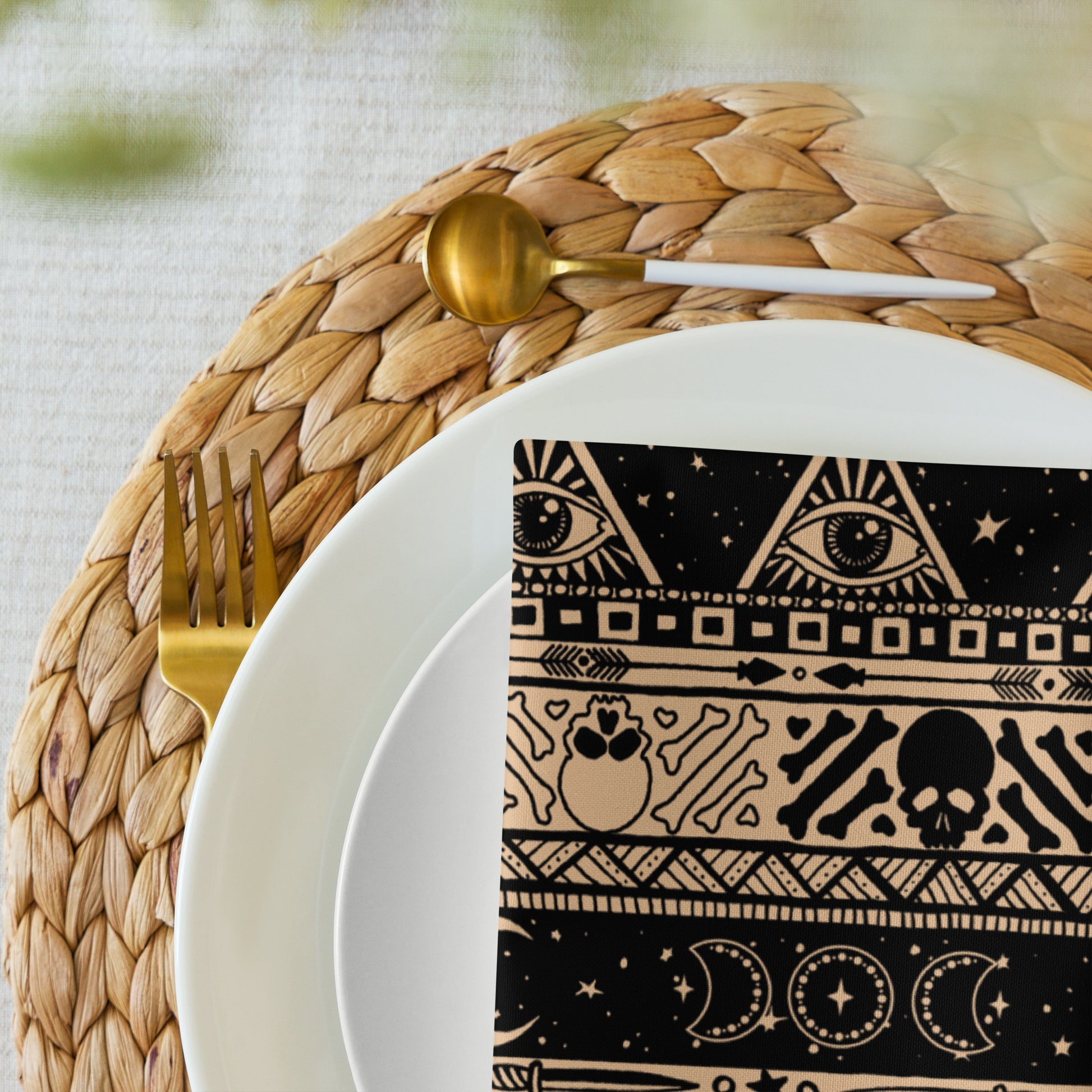 Witchy Boho Striped Cloth Napkins - Red Finch Creations
