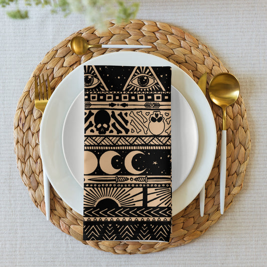 Witchy Boho Striped Cloth Napkins - Red Finch Creations