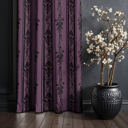 Dancing Skeleton Blackout Grommet Curtains | 2 Pieces - Mauve