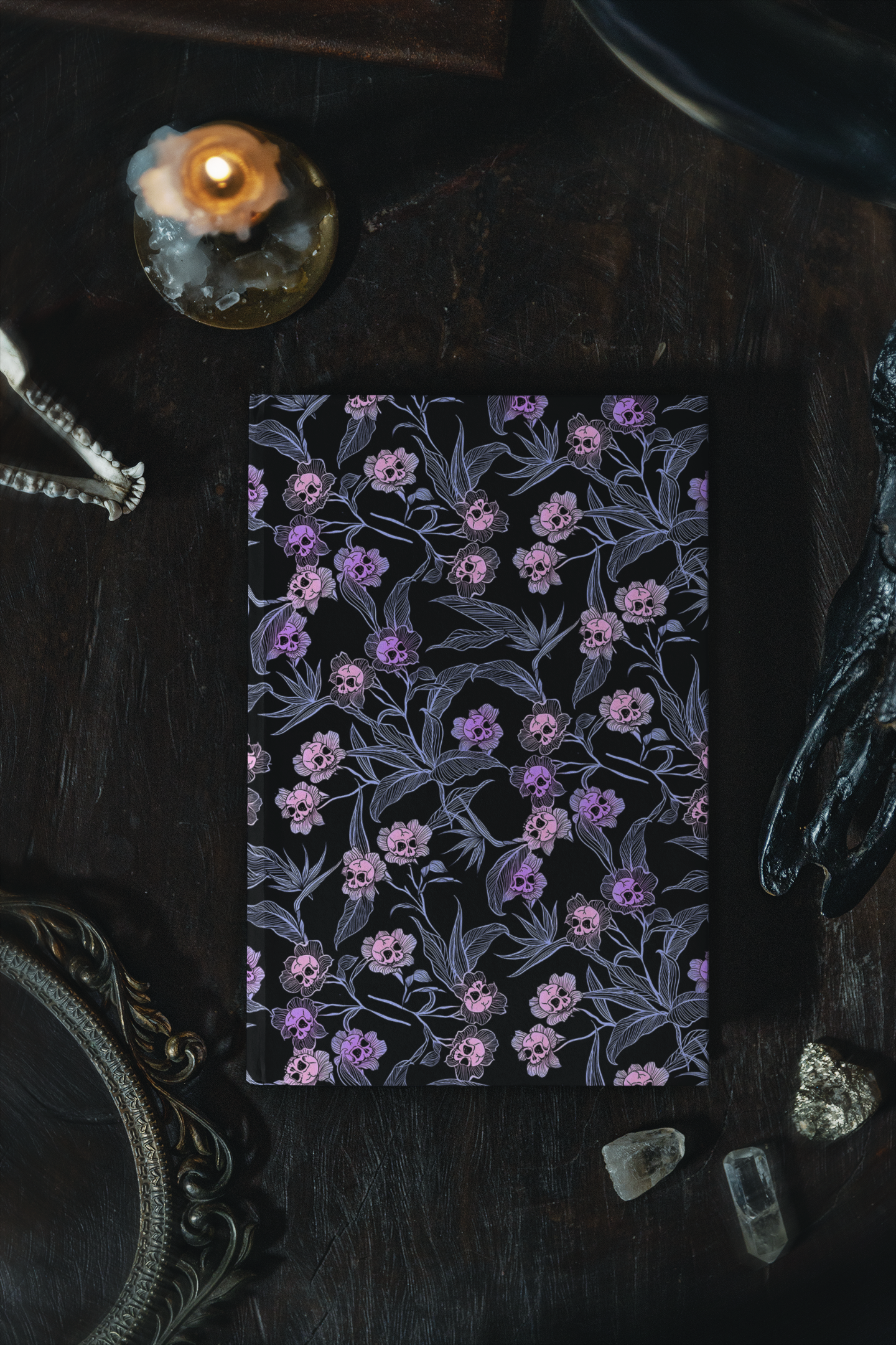 Pastel Goth Floral Hardcover Journal - Red Finch Creations