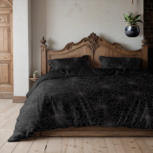 Dark Spider Web 3-Piece Bedding Set