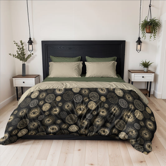 Occult Eye Duvet Cover - Gold - Red Finch Creations