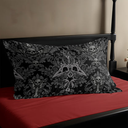 Dark Damask Bones Microfiber Pillow Sham - 1pc - Red Finch Creations