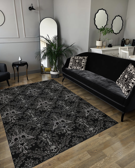 Dark Damask Bones Indoor/Outdoor Area Rug