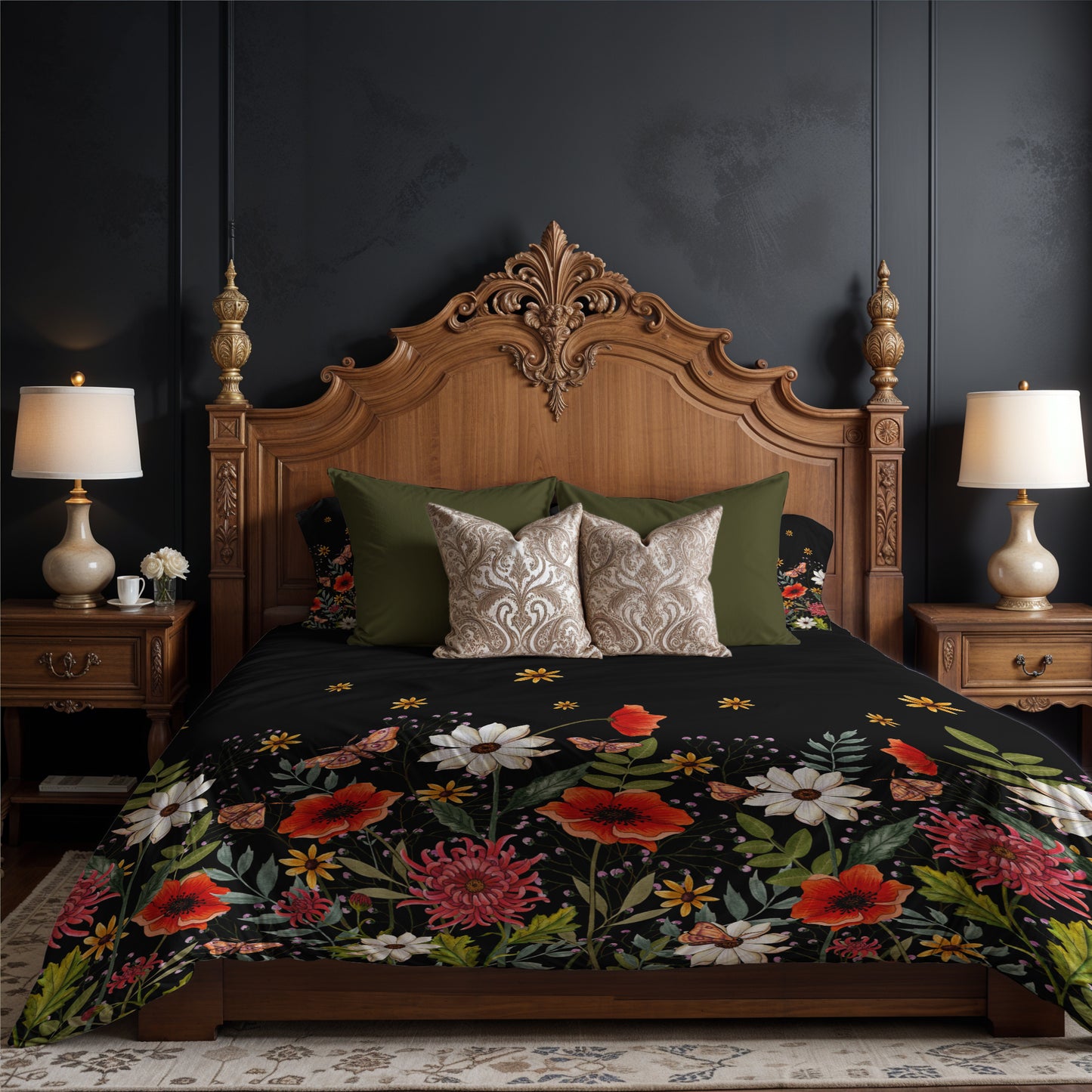 Moody Floral 3-Piece Bedding Set