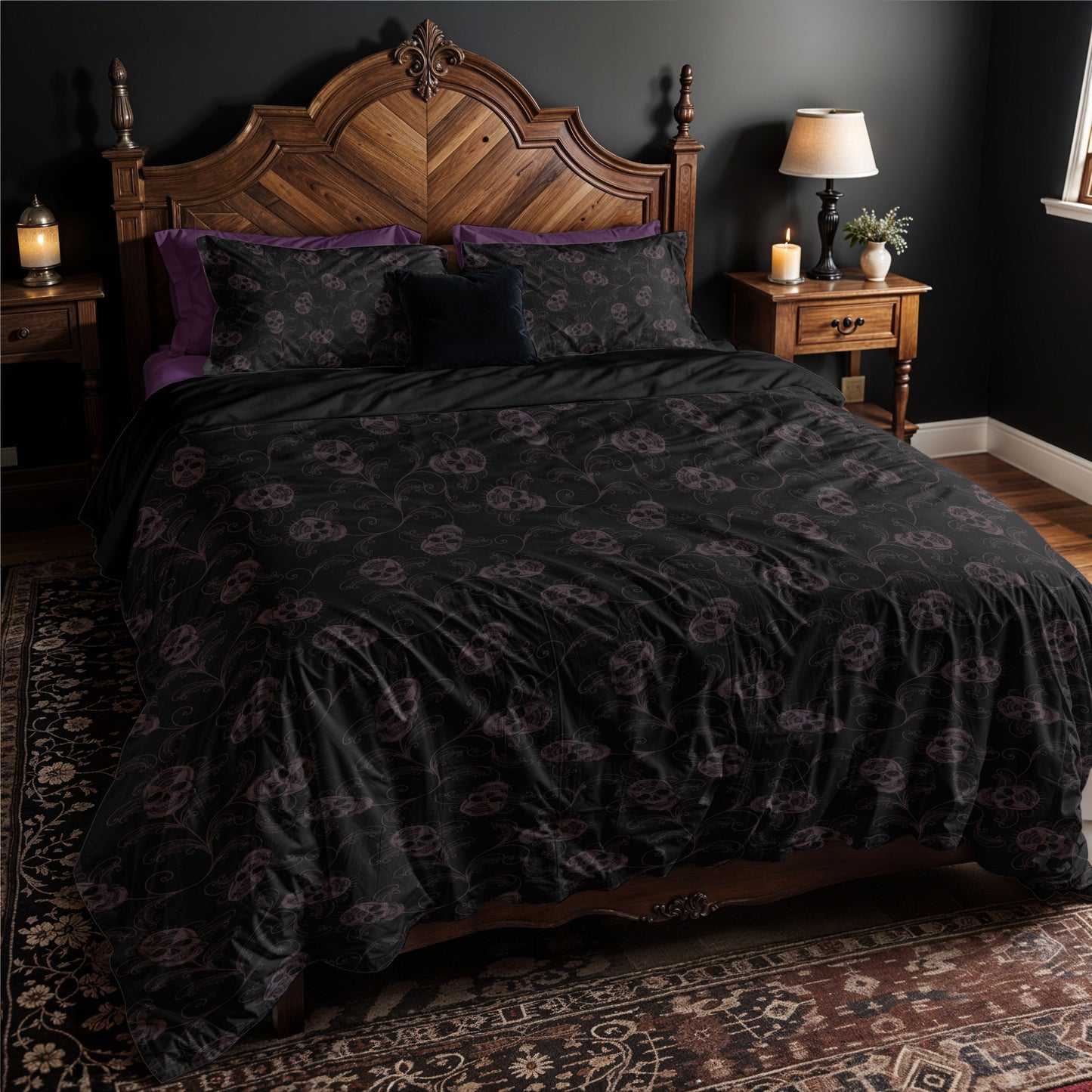 Dark Ornate Skull 3-Piece Bedding Set