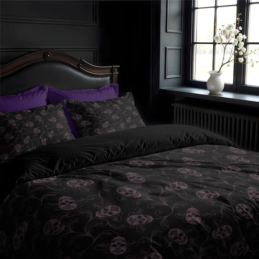 Dark Ornate Skull 3-Piece Bedding Set
