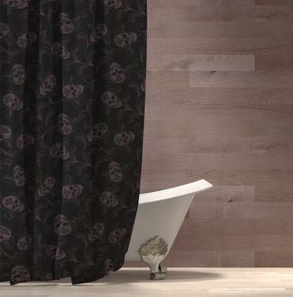Dark Filigree skull Shower Curtains - Red Finch Creations