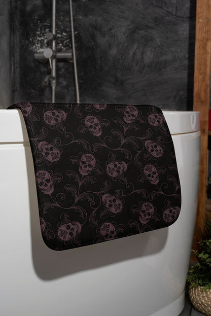 Dark Filigree Skull Bath Mat - Red Finch Creations