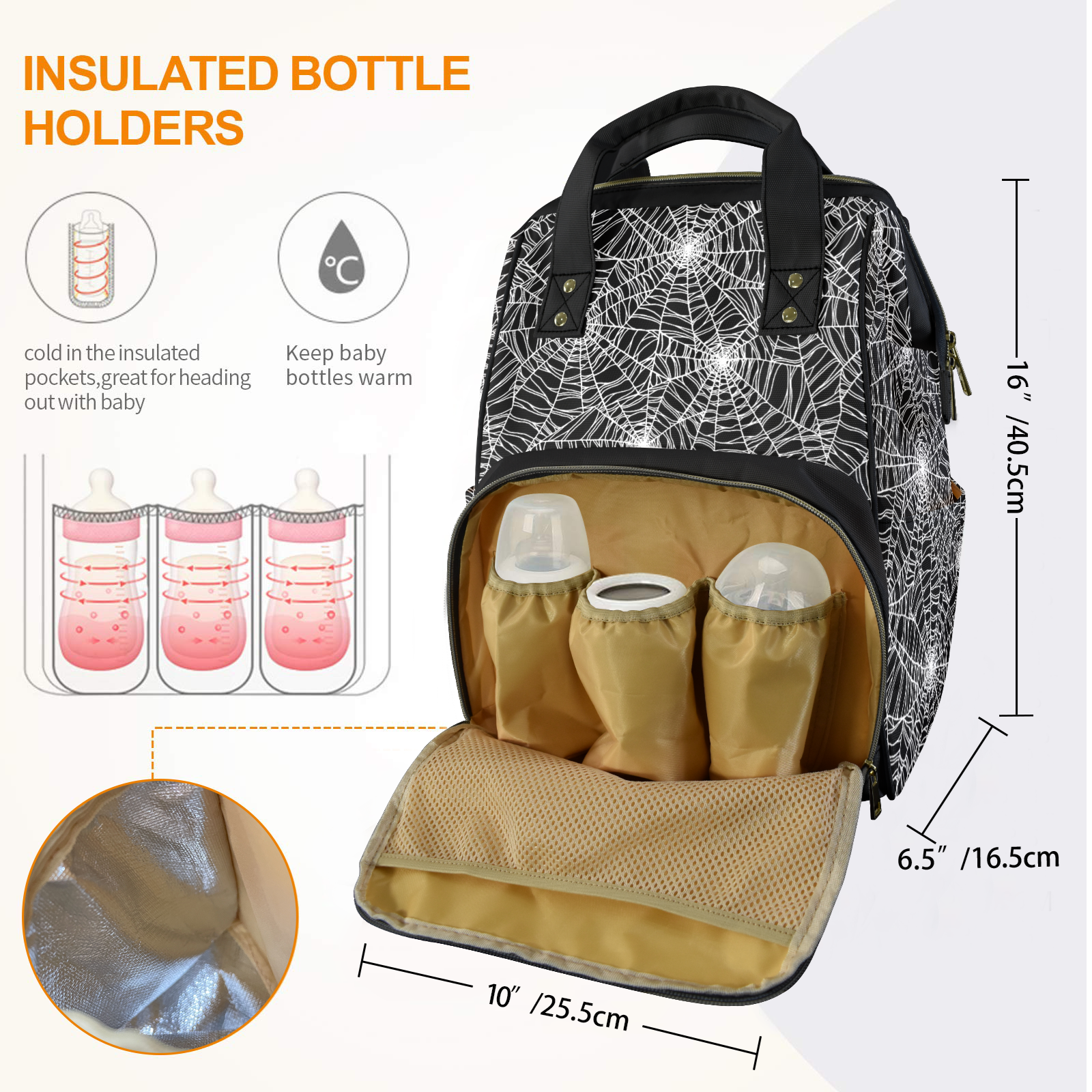 Halloween Baby Bat Multifunctional Diaper Backpack - Red Finch Creations