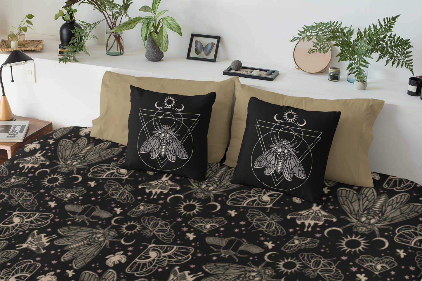 Occult Cicada Microfiber Duvet Cover - Red Finch Creations