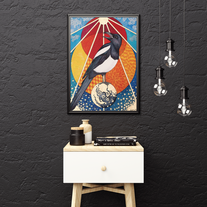 Celestial Magpie - Matte Finish Fine Art Print - Red Finch Creations