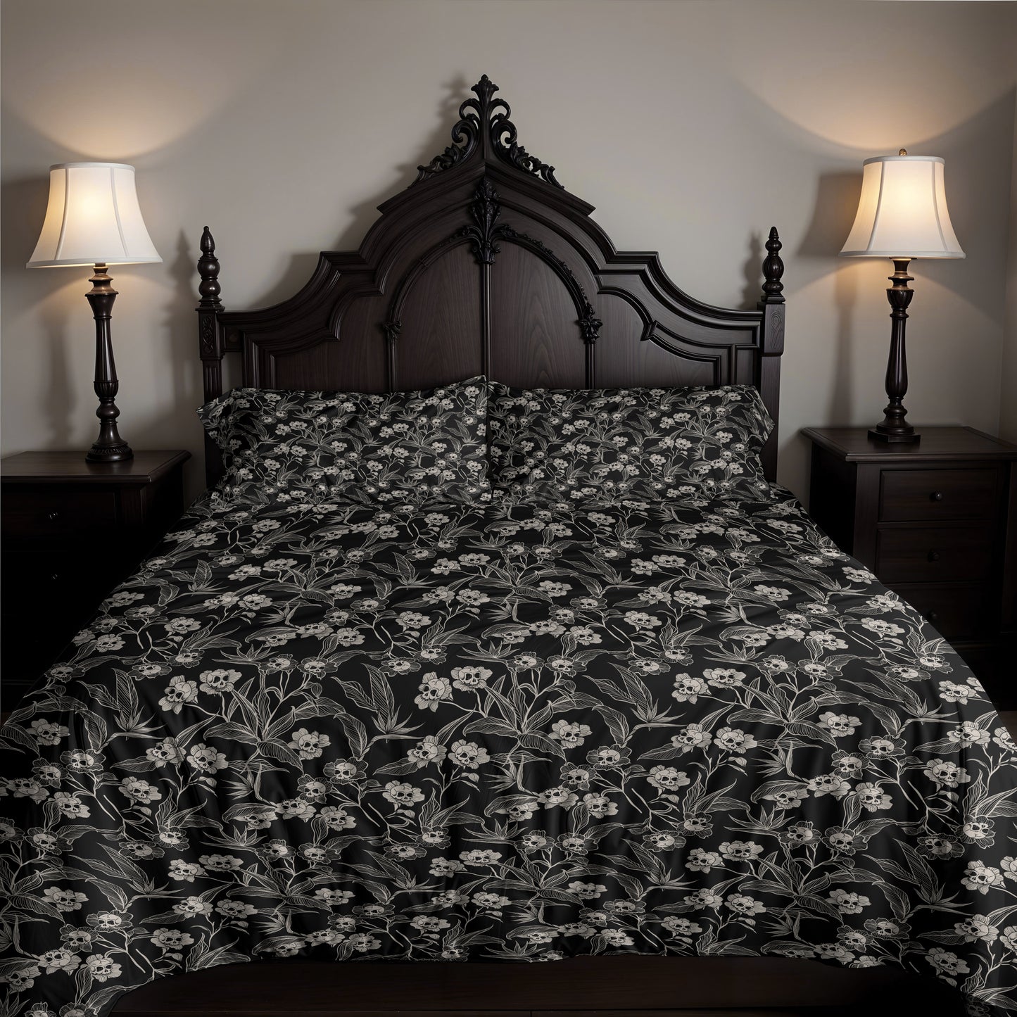 Gothic Floral 3-Piece Bedding Set