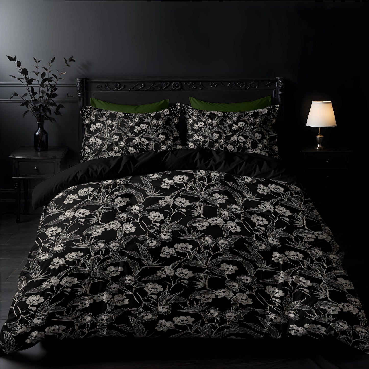 Gothic Floral 3-Piece Bedding Set