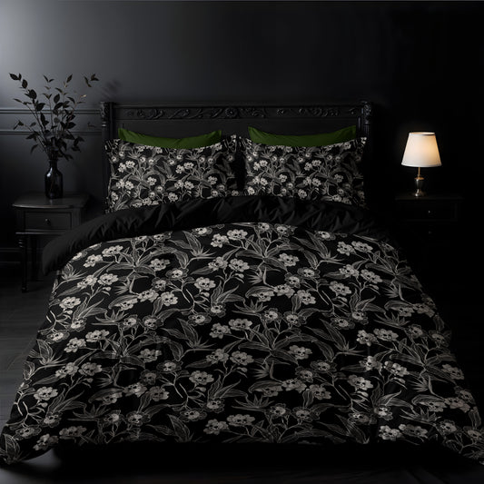 Gothic Floral 3-Piece Bedding Set