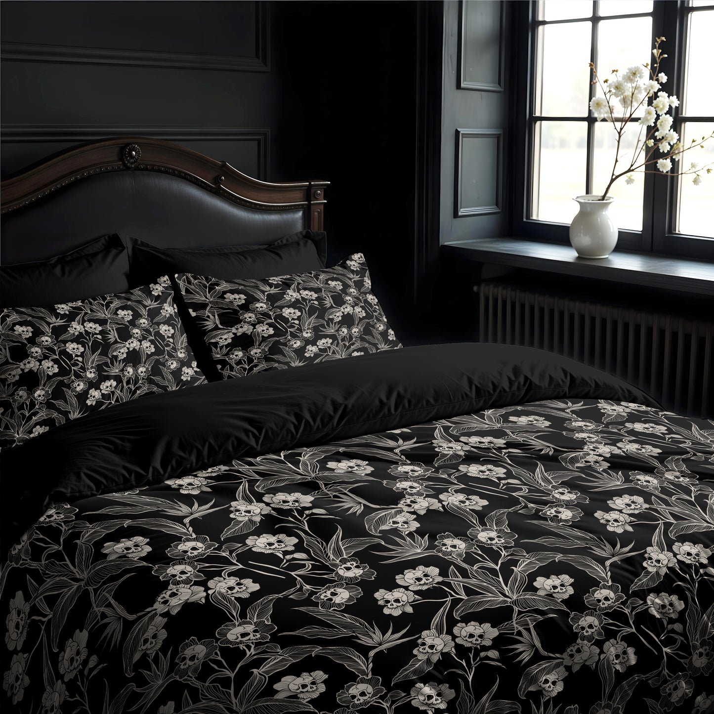Gothic Floral 3-Piece Bedding Set