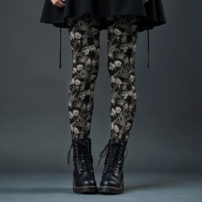 Gothic Floral Leggings - Red Finch Creations