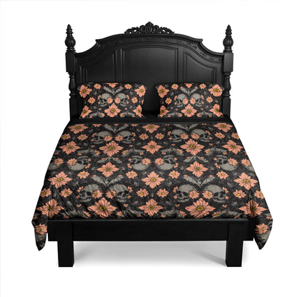 Floral Halloween 3-Piece Bedding Set - Red Finch Creations