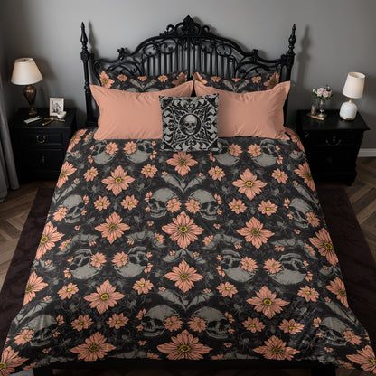 Floral Halloween 3-Piece Bedding Set - Red Finch Creations