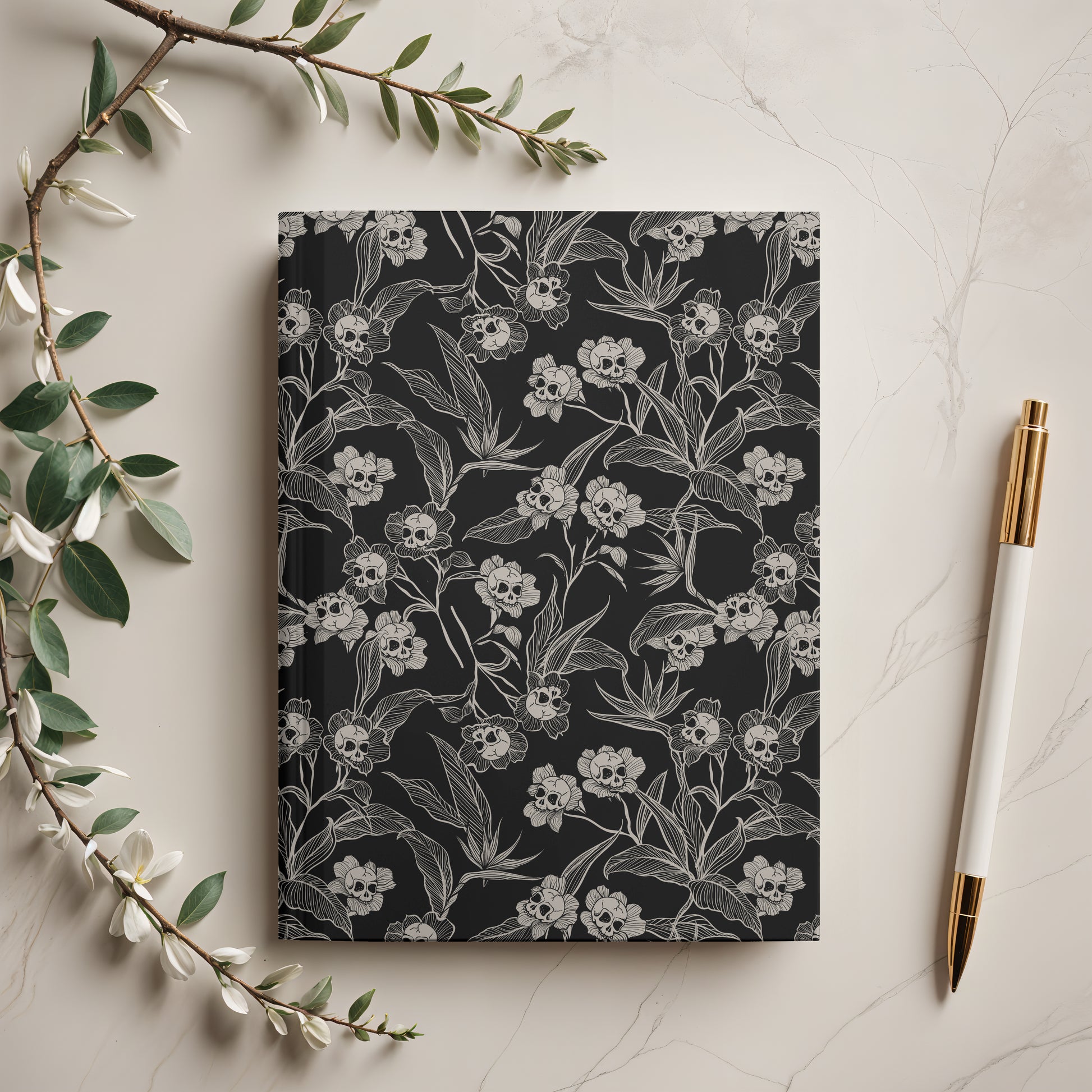 Gothic Floral Hardcover Journal - Red Finch Creations