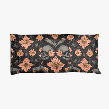 Floral Halloween Microfiber Pillowcase - Pink + Black - Red Finch Creations