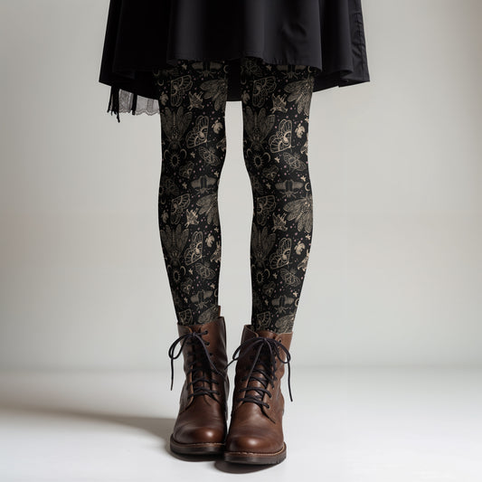 Occult Cicada & Moth Leggings