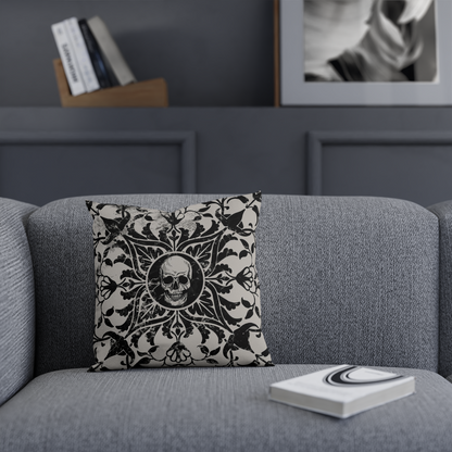 Gothic Skull Tile Reversible Square Pillowcase - Red Finch Creations