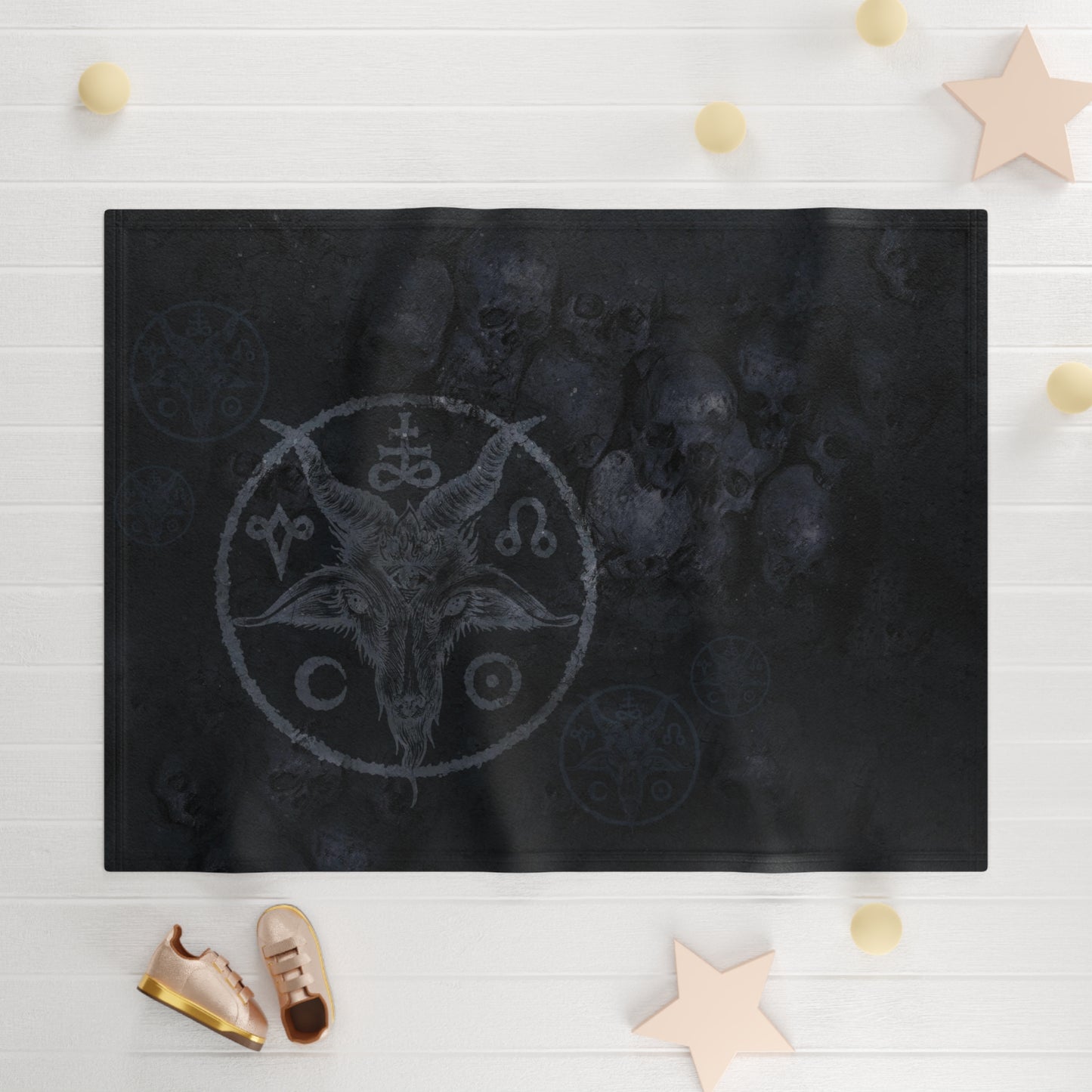 Occult Baphomet Baby Swaddle Blanket - Red Finch Creations