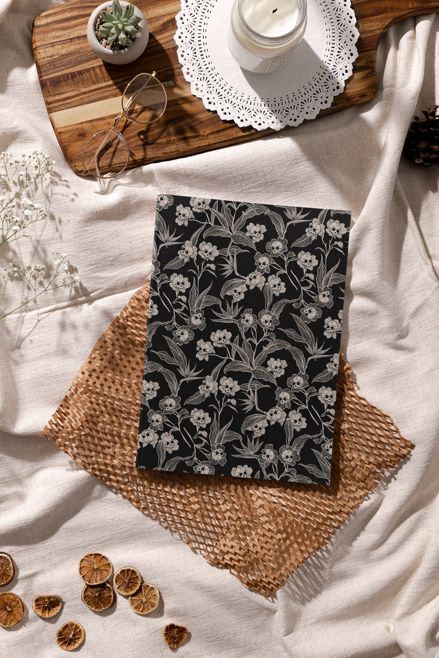 Gothic Floral Hardcover Journal - Red Finch Creations