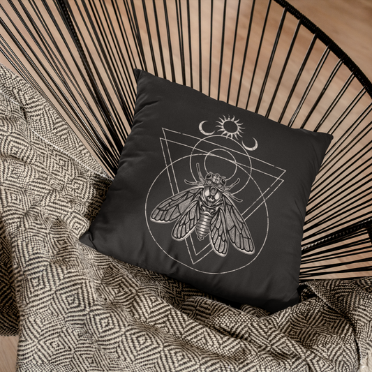 Occult Cicada Throw Pillow Cover - Red Finch Creations