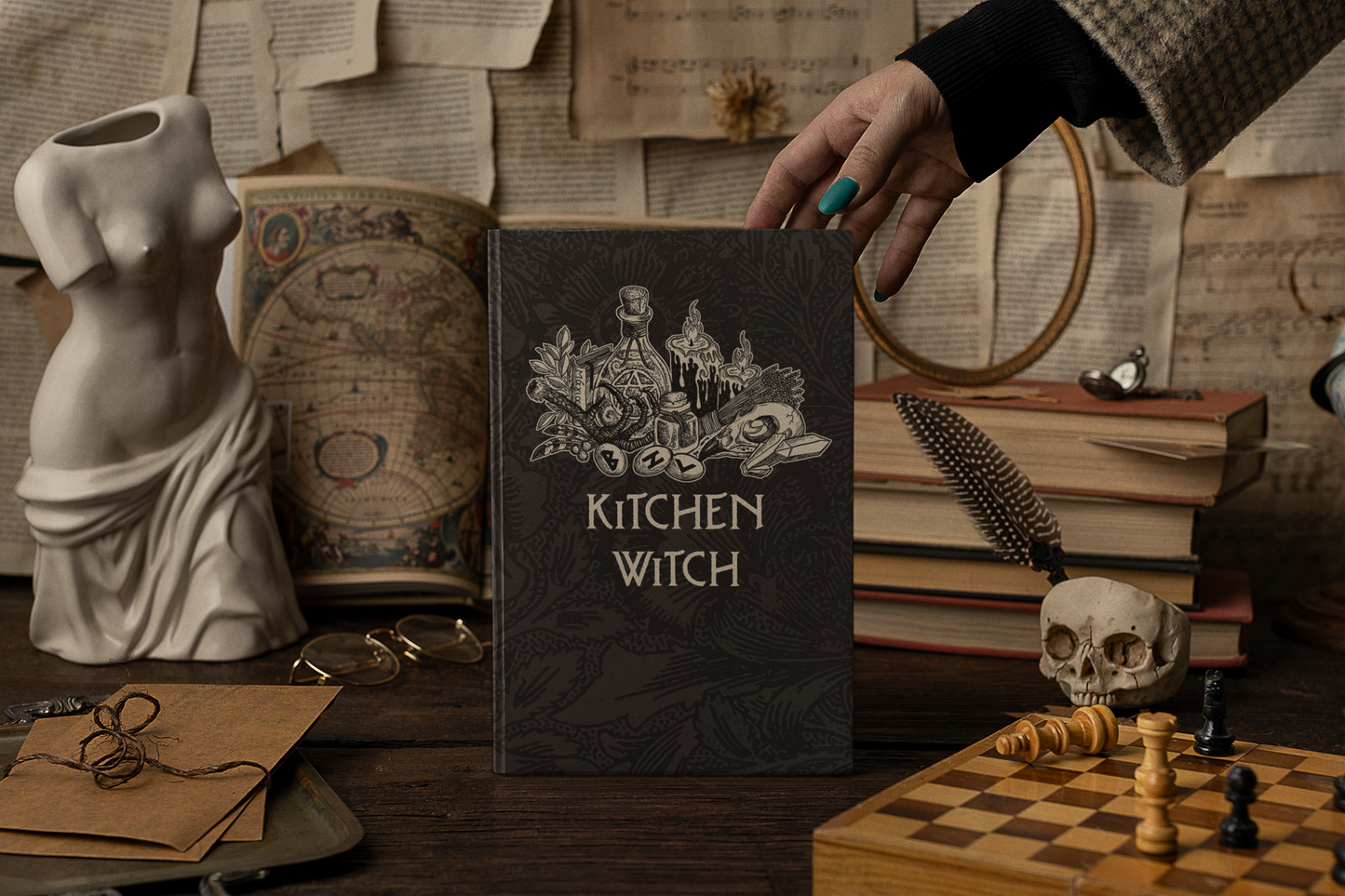 Kitchen Witch Recipe Book or Dream Journal - Red Finch Creations