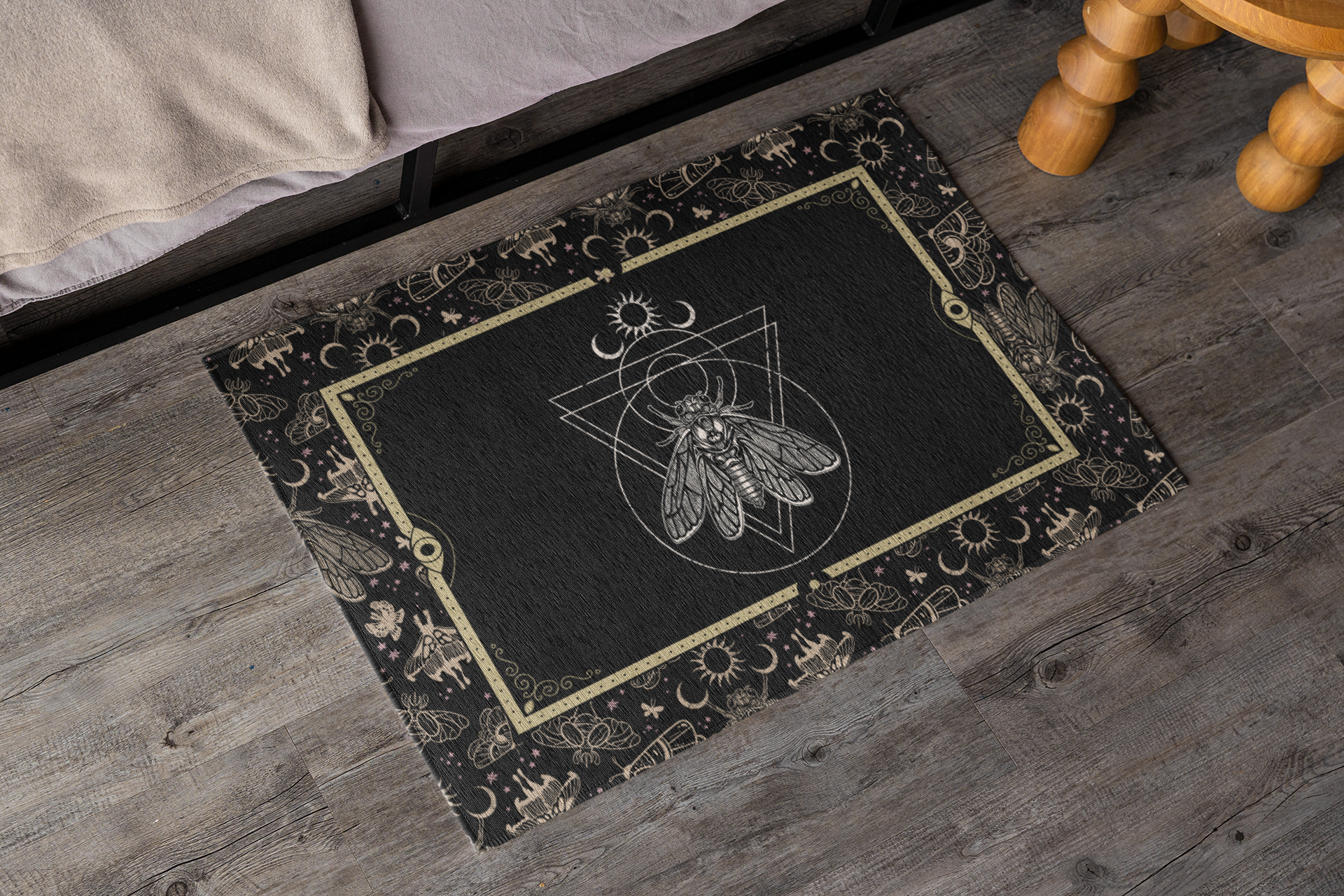 Occult Cicada Indoor/Outdoor Area Rug - Red Finch Creations