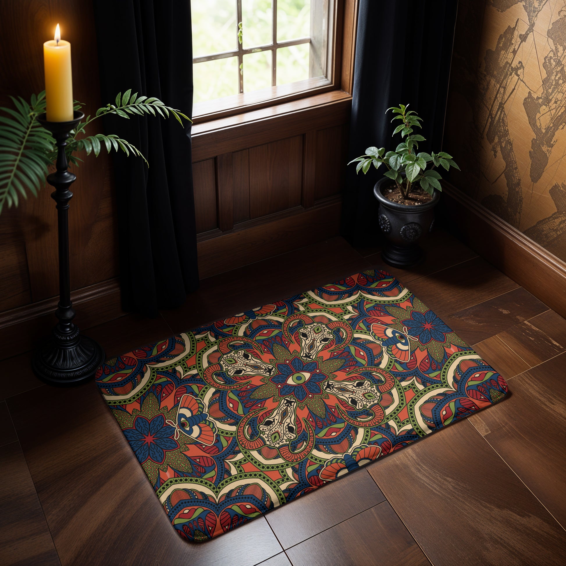 Occult Mandala Bath Mat - Red Finch Creations