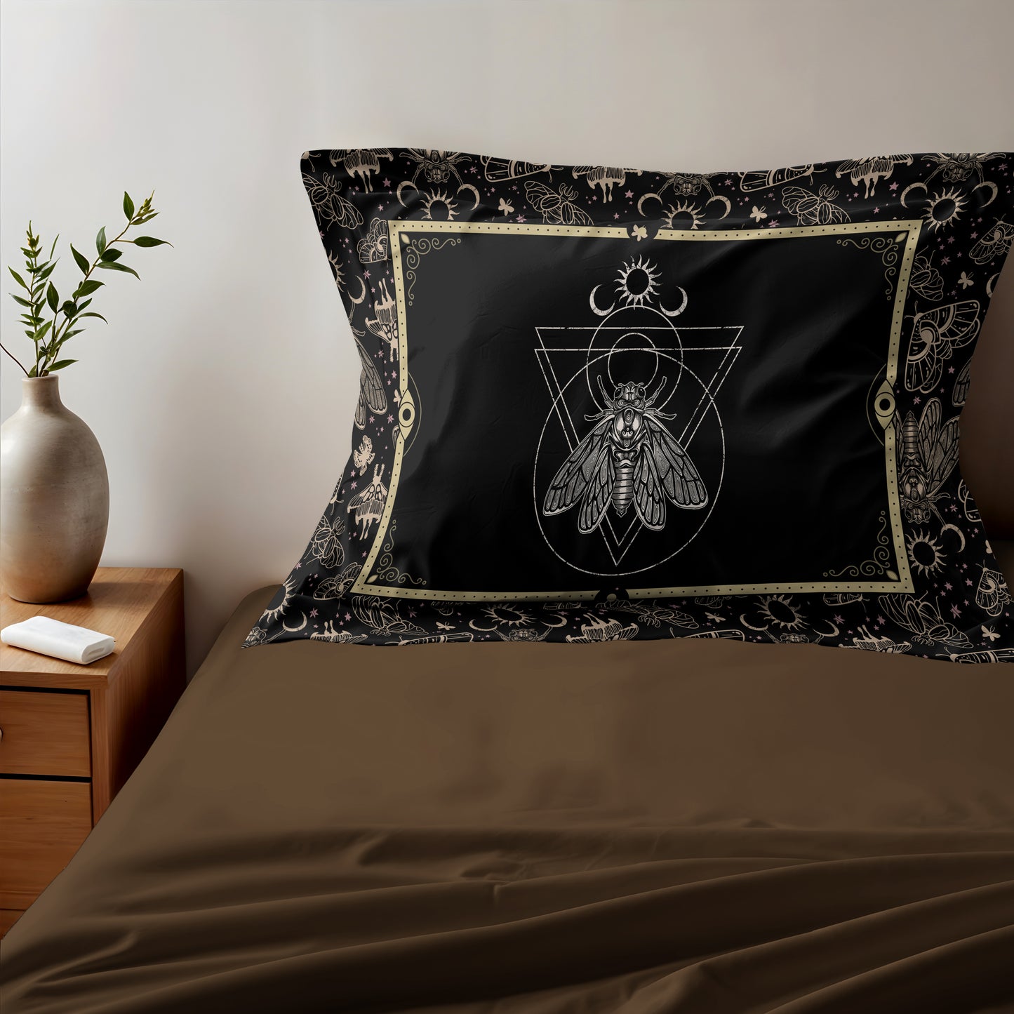 Occult Cicada Microfiber Pillow Sham - 1pc - Red Finch Creations